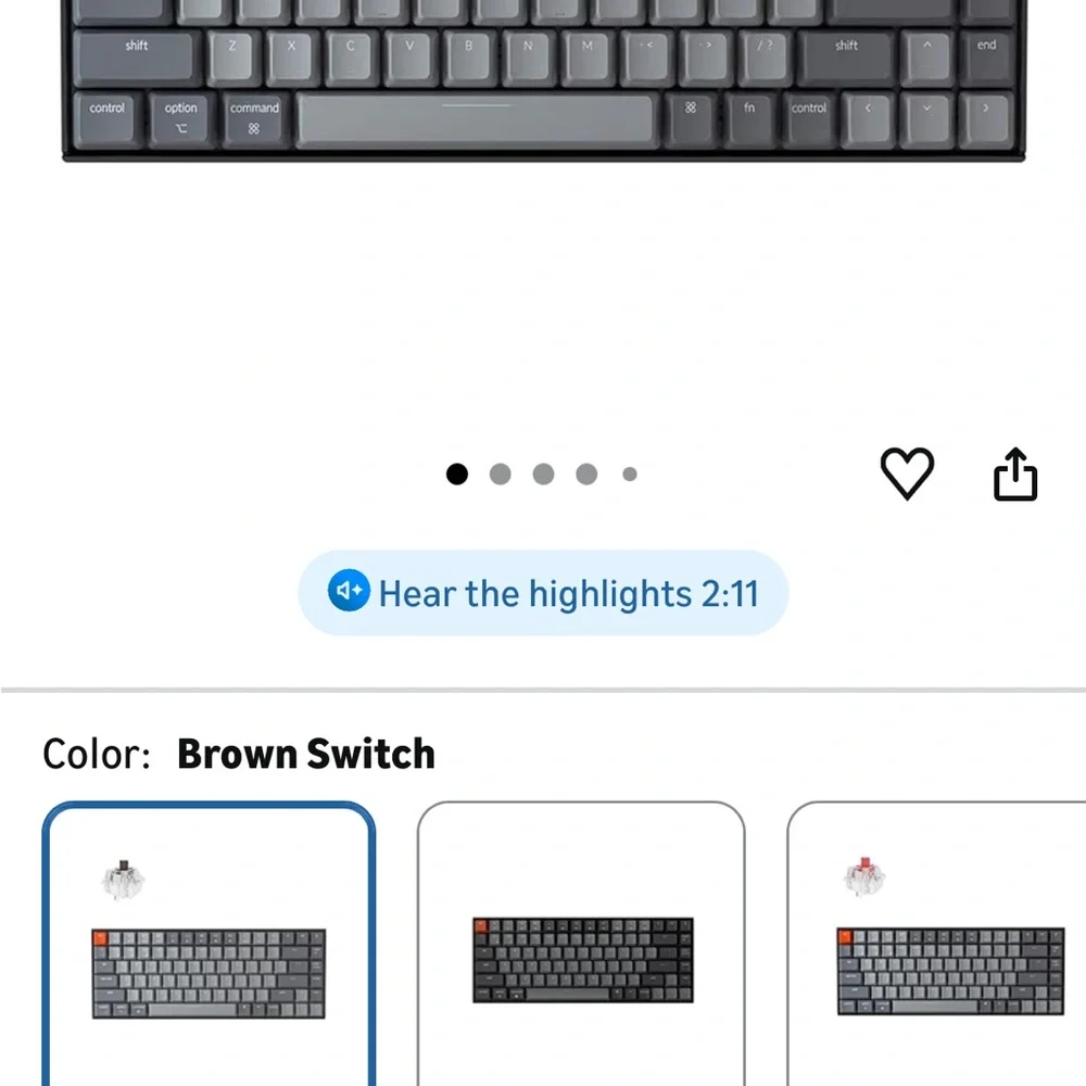 Compact Gray Mechanical Keyboard with Orange Accent